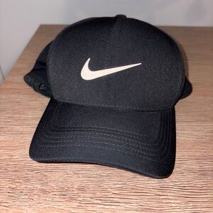 Nike Black Cap with White Swoosh - Mens & Women’s- Unisex